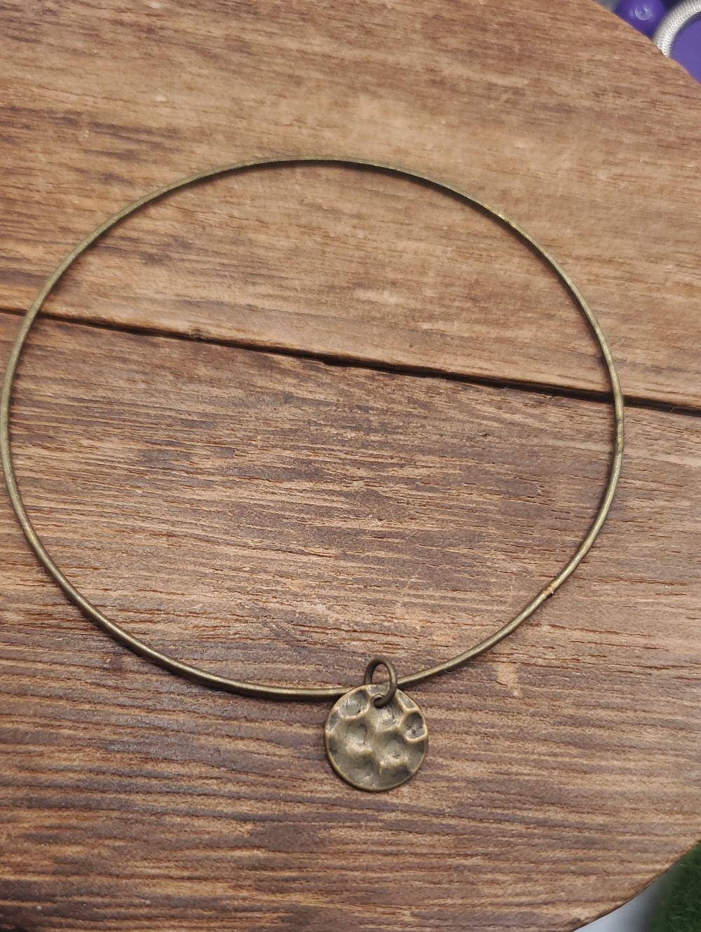 Bronze-Tone Hammered Disk Bracelet B3505